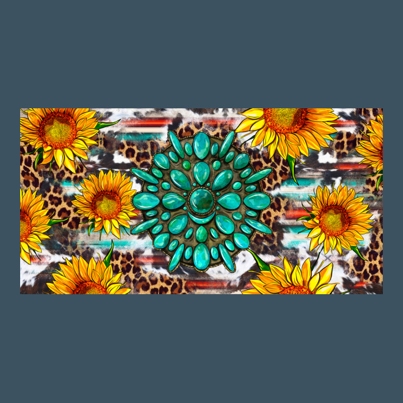 Gemtone And Sunflowers License Plate Urban Heavy Tee by Artiststas | Teevron
