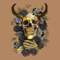 Bull Human Skull With Gold Roses Long Sleeve Tee | Teevron
