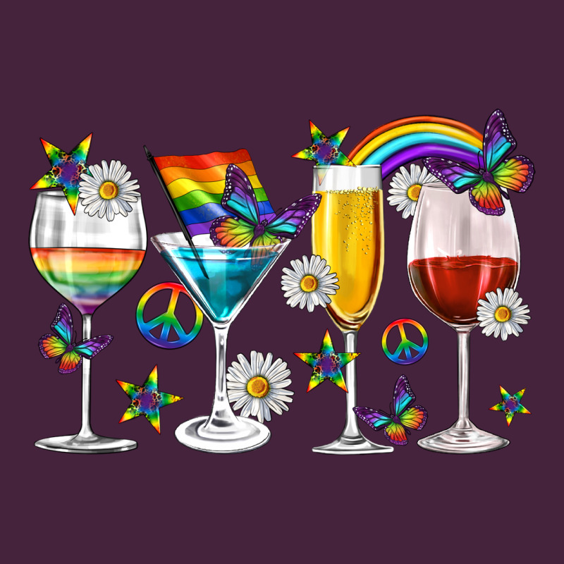 Pride Lgbtq Wine Cups And Glasses Long Sleeve Tee by texasbilliewilder | Teevron