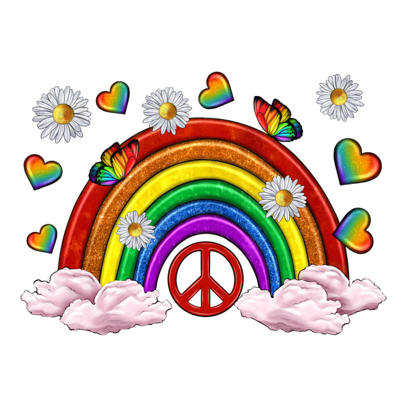 Pride Rainbow With Daisy And Butterfly Long Sleeve Tee by texasbilliewilder | Teevron