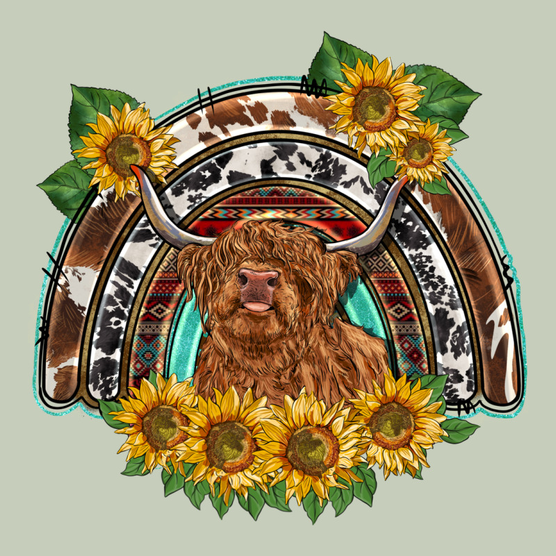 Scottish Calf Sunflowers Rainbow Ladies Tee by BarkalooDesign | Teevron