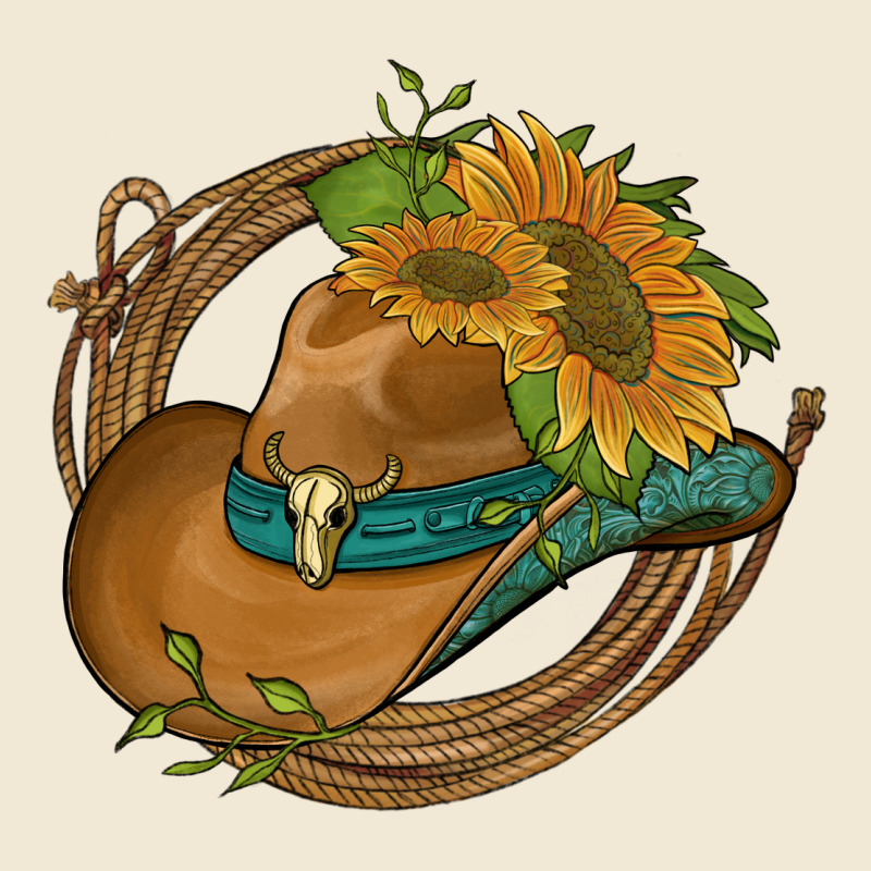 Western Hat With Sunflowers And Rope Premium Tee by Artiststas | Teevron