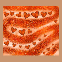 Orange Glitter Heart Heavyweight Hoodie | Teevron
