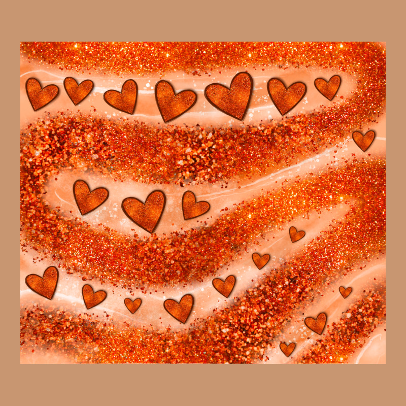Orange Glitter Heart Heavyweight Hoodie by JahusDesignShop | Teevron