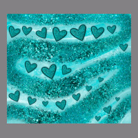 Turquoise Glitter Heart Heavyweight Hoodie | Teevron