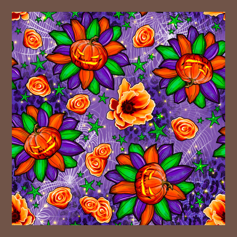 Pumpkin Flower Halloween Seamless Pattern Premium Sweatshirt by BundleAndBundleShop | Teevron