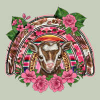 Pink Floral Baby Goat Rainbow Ladies Tee | Teevron