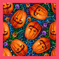 Halloween Pumpkin And Candy Seamless Pattern Premium Sweatshirt | Teevron