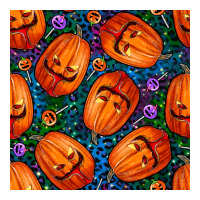 halloween pumpkin and candy seamless pattern | Teevron