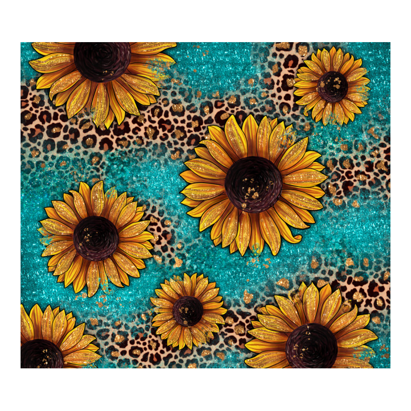 Sunflower Turquoise Glitter Heavyweight Hoodie by JahusDesignShop | Teevron