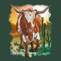 Longhorn Cow With Desert Background Zipper Hoodie | Teevron