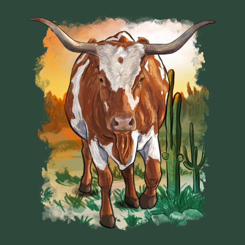 Longhorn Cow With Desert Background Zipper Hoodie by RanaPortraitStore | Teevron