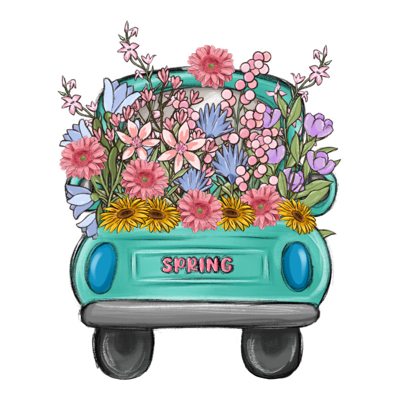 Truck With Flowers Premium Hoodie by MaliasSmallBusiness | Teevron