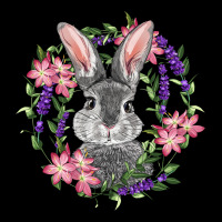 Easter Bunny With Floral Wreath Long Sleeve Tee | Teevron
