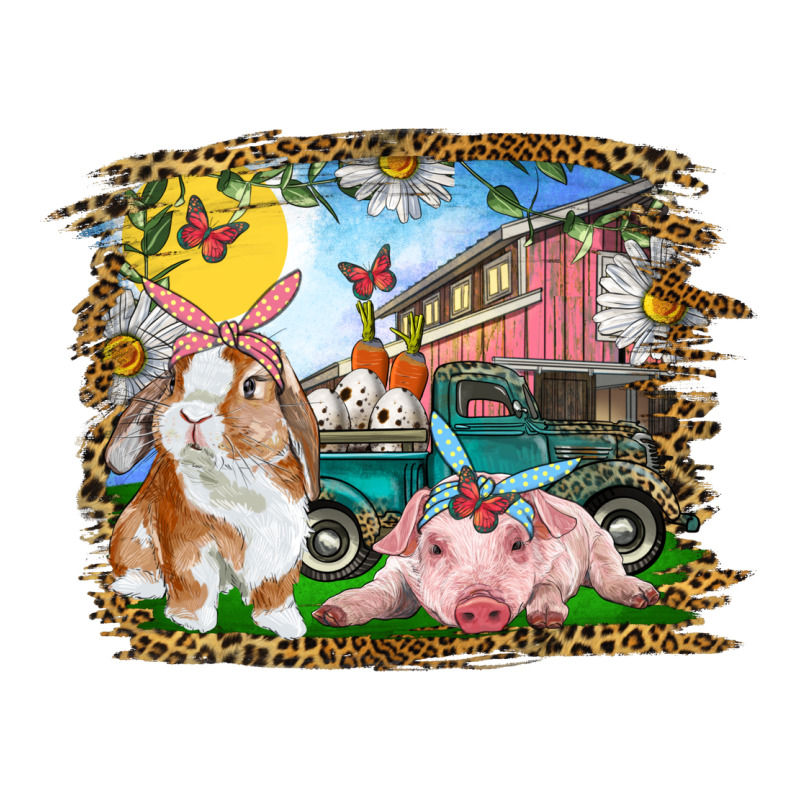 Easter Farm Bunny And Pig Long Sleeve Tee by RanaPortraitStore | Teevron