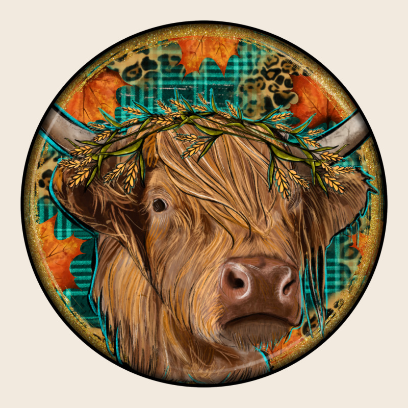 Fall Highland Cow Round Zipper Hoodie by RanaPortraitStore | Teevron