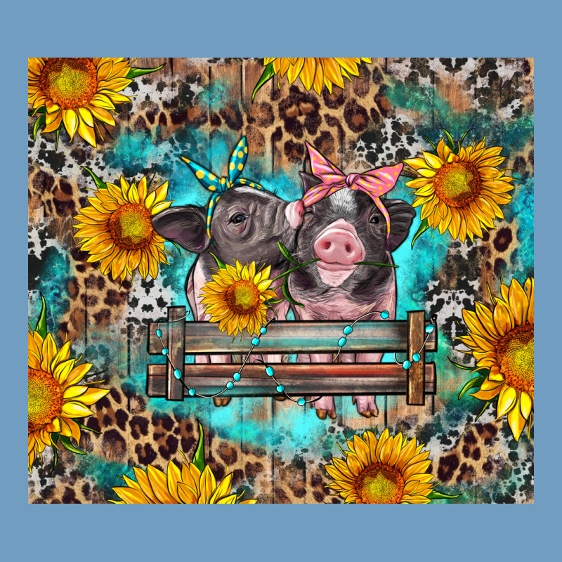 Baby Pigs With Leopard Cowhide And Sunflowers Urban Heavy Tee by Artiststas | Teevron
