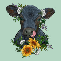 Baby Cow Black Angus Calf With Flowers Classic Tee | Teevron
