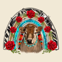 Brown Baby Cow Floral Rose Rainbow Ladies Tee | Teevron