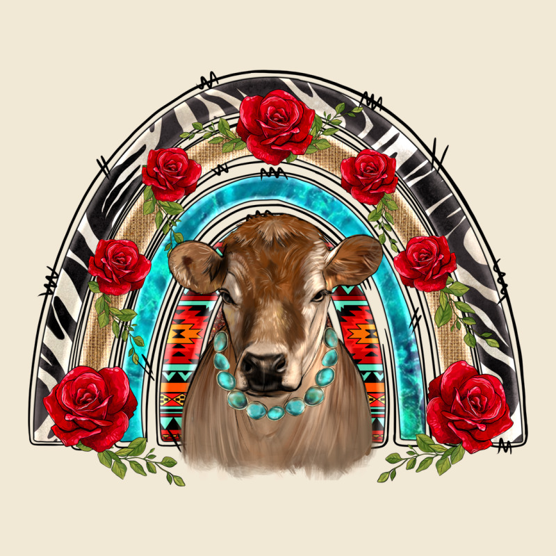 Brown Baby Cow Floral Rose Rainbow Ladies Tee by BarkalooDesign | Teevron