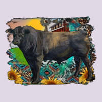 Black Angus Bull With Aztec And Farm Background Classic Tee | Teevron