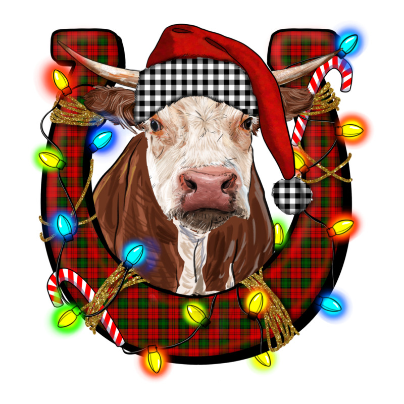 Christmas Horseshoe With Hereford Cow Zipper Hoodie by RanaPortraitStore | Teevron