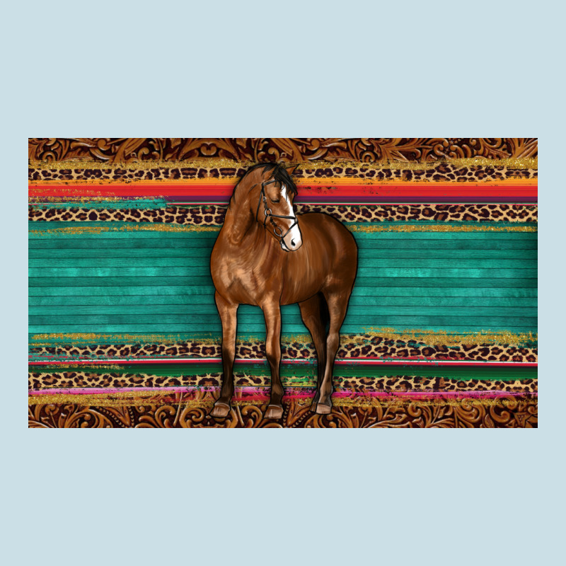 Western Horse Serape Tooled Leather Leopard  Sippy Cup Ladies Tee by BarkalooDesign | Teevron