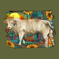 Western Charolais Bull And Aztec Sunflower Background Classic Tee | Teevron