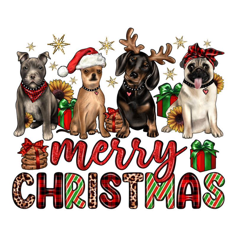 Merry Christmas Chihuahua Pitbull Pug Dachshund Heavyweight Hoodie by JahusDesignShop | Teevron