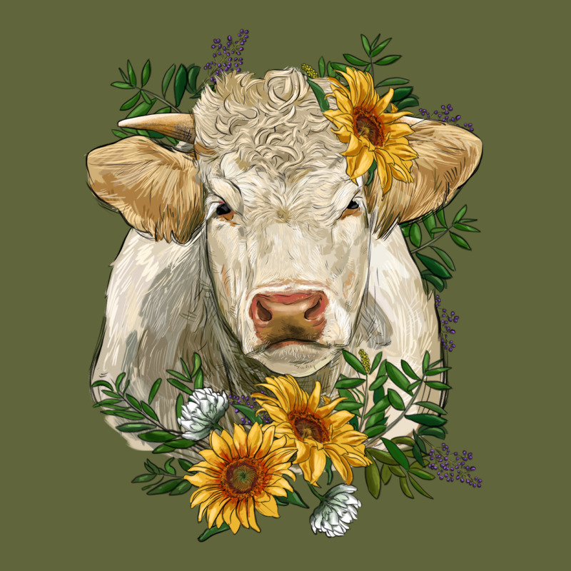 Charolais Cattle With Sunflowers Classic Tee by RanaPortraitStore | Teevron