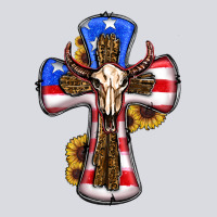 American Flag Cross Cow Skull Sunflowers Zipper Hoodie | Teevron