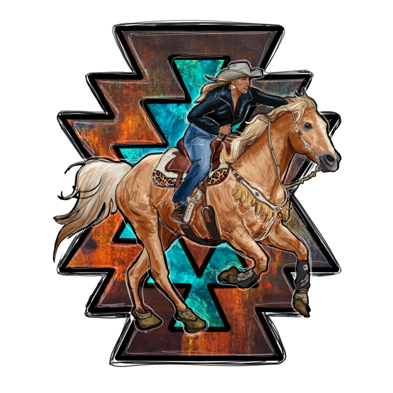 Cowgirl With Aztec Zipper Hoodie by RanaPortraitStore | Teevron