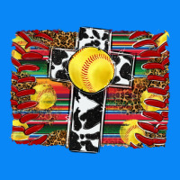 Softball Cross Serape Leopard Background Zipper Hoodie | Teevron