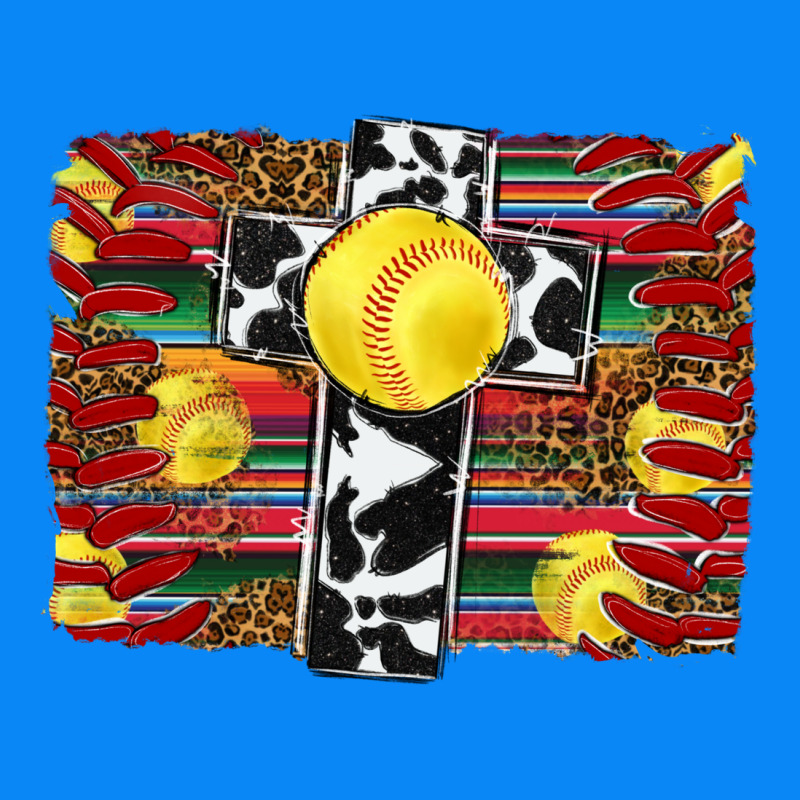 Softball Cross Serape Leopard Background Zipper Hoodie by RanaPortraitStore | Teevron