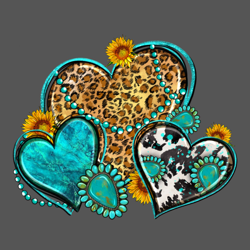 Western Turquoise Hearts Zipper Hoodie by Zillion Design Studio | Teevron