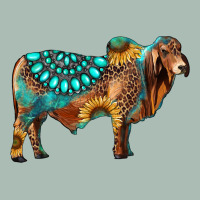 Brahman Bull Gemstone Turquoise And Sunflower Classic Tee | Teevron