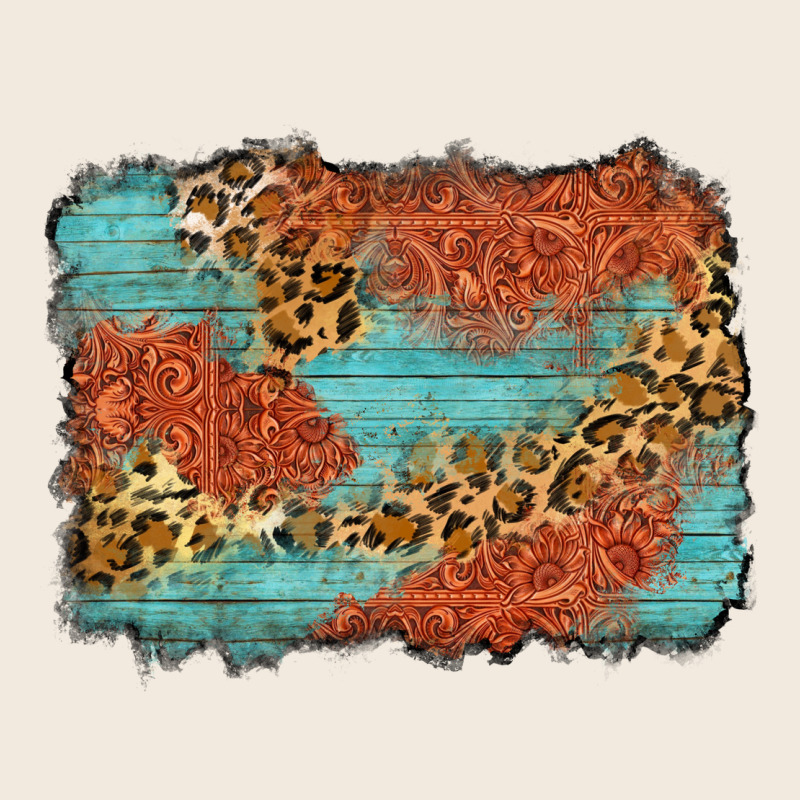 Western Leopard Tooled Leather Background Zipper Hoodie by Zillion Design Studio | Teevron