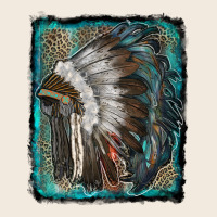 Indian Feather Headdress With Leopard Background Zipper Hoodie | Teevron