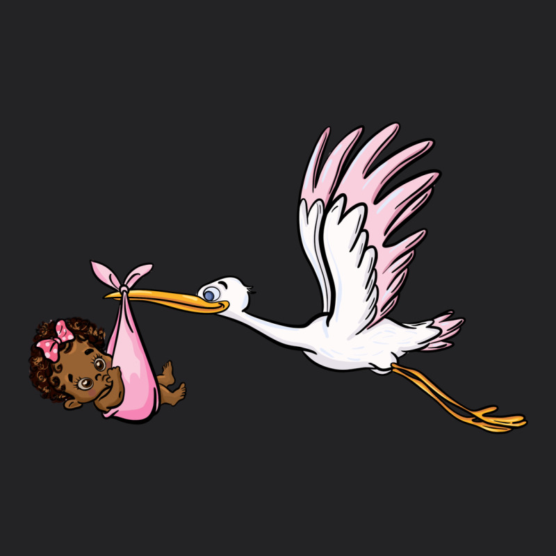 Stork With Black Baby Girl Vintage Tee by BarkalooDesign | Teevron