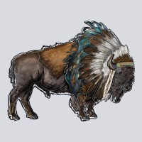 Bison With Indian Headdress Zipper Hoodie | Teevron