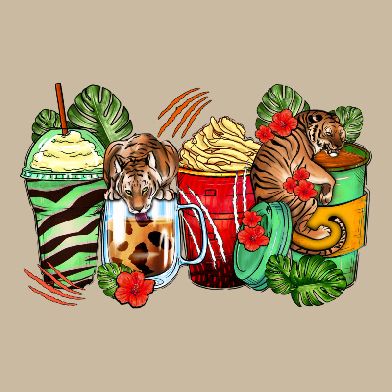 Tiger Coffee Cups Long Sleeve Tee by Zillion Design Studio | Teevron