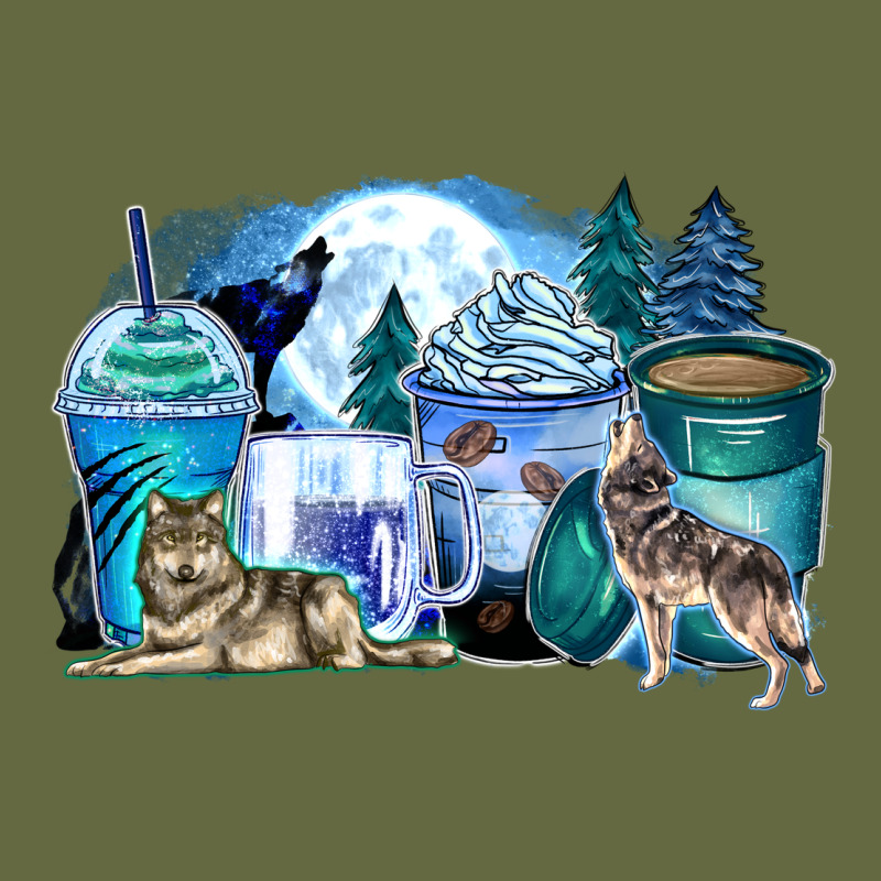 Wolf Coffee Cups Long Sleeve Tee by Zillion Design Studio | Teevron