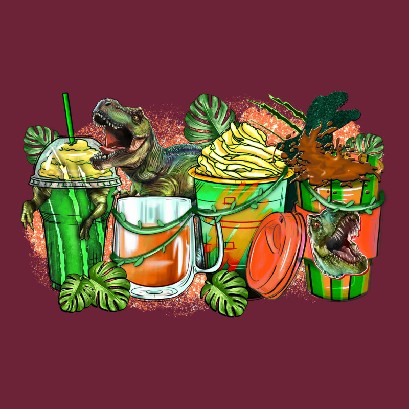 T Rex Coffee Cups Long Sleeve Tee by Zillion Design Studio | Teevron