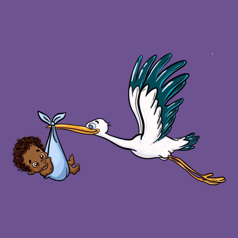 Stork With Black Baby Boy Vintage Tee by BarkalooDesign | Teevron