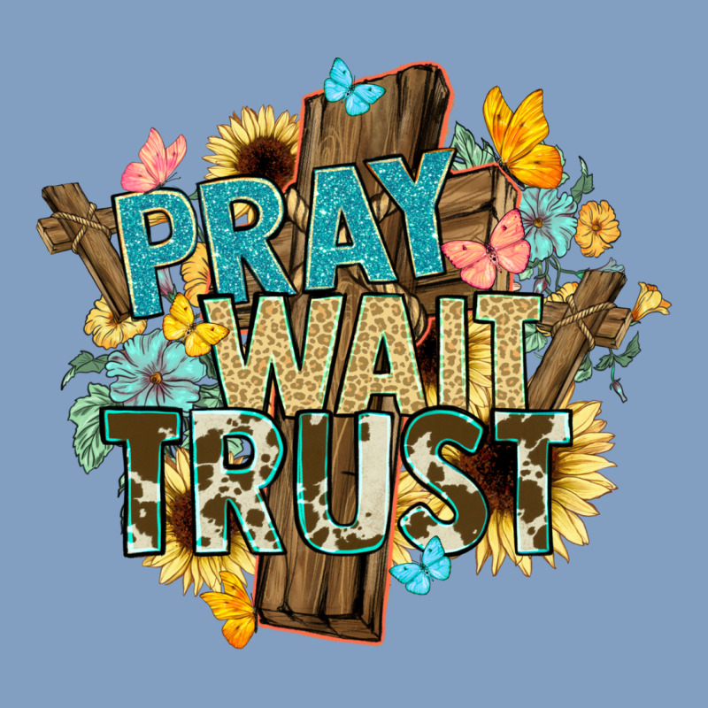 Pray Wait Trust Crosses Christian Urban Hoodie by NancyCooperArtShop | Teevron