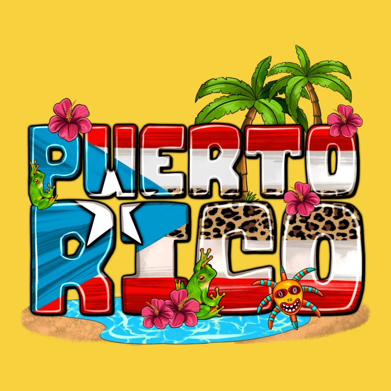 Puerto Rico And Flowers With Frog Premium Sweatshirt by AdoDesignShop | Teevron