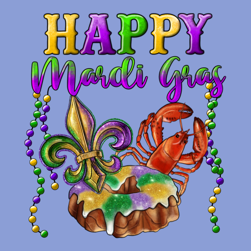 Happy Mardi Gras Fleur De Lis King Cake Crawfish Long Sleeve Tee by RanaPortraitStore | Teevron