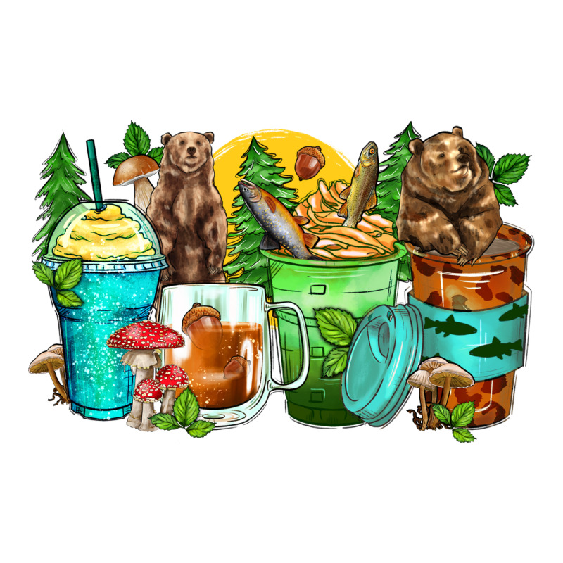 Bear Coffee Cups Long Sleeve Tee by Zillion Design Studio | Teevron