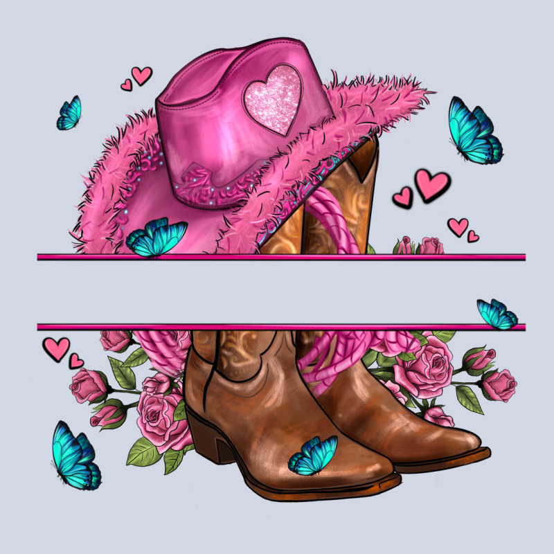 Pink Cowgirl Hat And Roses Premium Sweatshirt by AdoDesignShop | Teevron