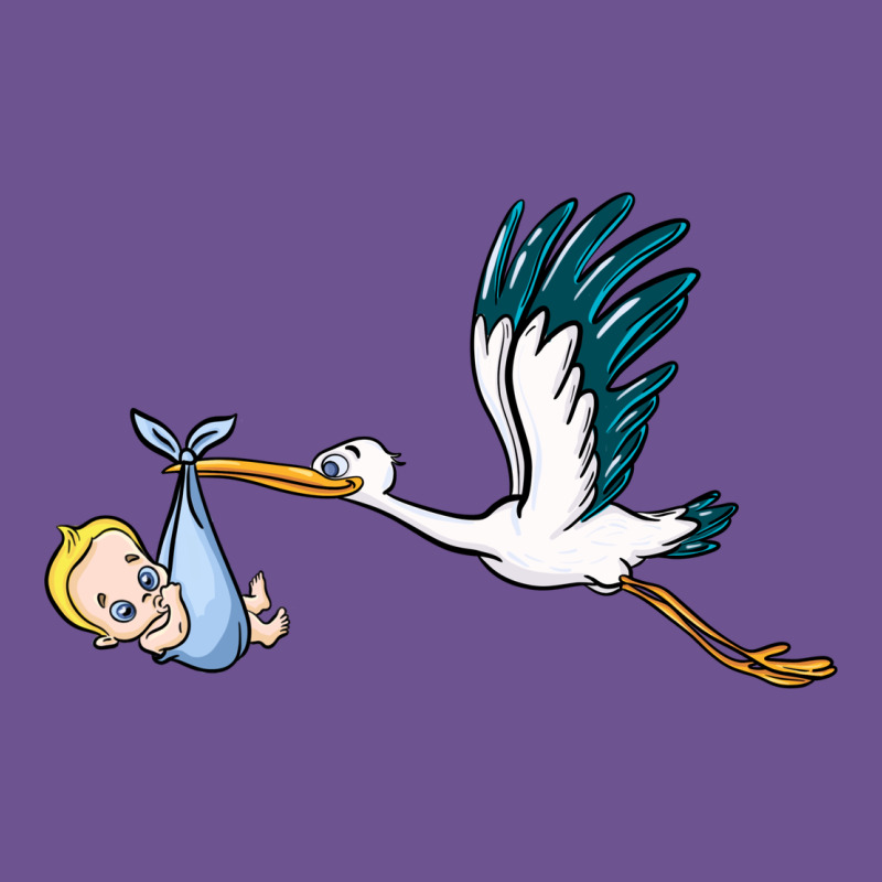 Stork With Baby Boy Vintage Tee by BarkalooDesign | Teevron